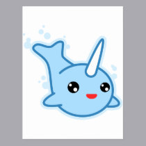 Narwhal Kawaii postcards