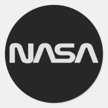NASA Grey Worm Logo Round Stickers