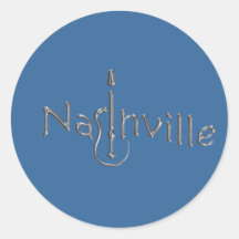 nashville gold tone round sticker