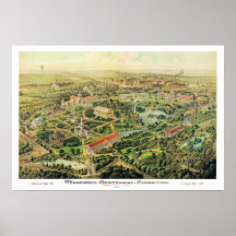 Nashville TN Panoramic Map DIGITALLY REMASTERED Print