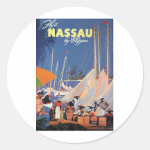 Nassau Bahamas Round Stickers
