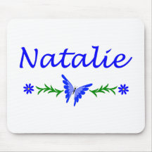 Natalie (Blue Butterfly) Mouse Mats