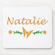 Natalie (Orange Butterfly) Mouse Mats