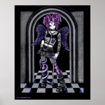 Natasha Gothic Tattoo Angel Poster