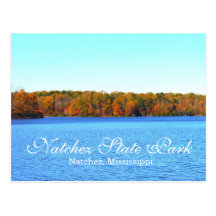 Natchez Lake - Autumn in Natchez State Park Post Card