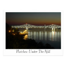 Natchez Under-The-Hill & Bridge Post Card