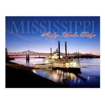 Natchez–Vidalia Bridge and Riverboat Casino Post Card