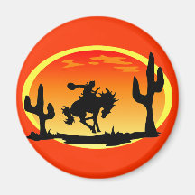 National Day of the Cowboy Bronco Silhouette Refrigerator Magnet