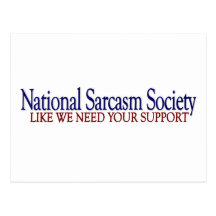 National Sarcasm Society Post Card
