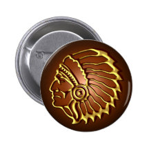 NATIVE AMERICAN CHIEF PINBACK BUTTON