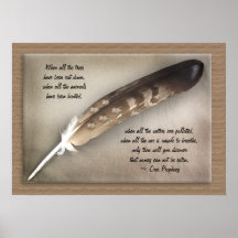 Native American Indian Cree Prophecy eagle feather Posters