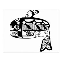 Native American Tlingit Whale Postcards