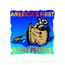 Native Americans, Americas First Boat People Postcard