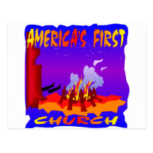 Native Americans, Americas First Church Post Card