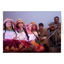 Native dancers in Cusco, Peru Cards