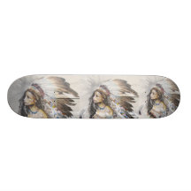Native Woman Graffiti Skateboard