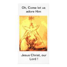 Nativity Adore Him Card Personalized Photo Card
