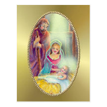 NATIVITY & GOLD by SHARON SHARPE Postcards