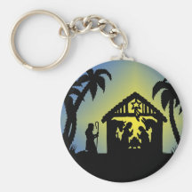 Nativity Silhouette Joy to the World Key Chains