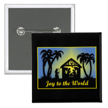 Nativity Silhouette Joy to the World Pins