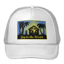 Nativity Silhouette Joy to the World Trucker Hats