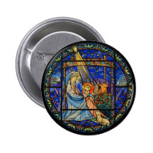 Nativity Stained Glass Window Button