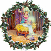 NATIVITY & WREATH by SHARON SHARPE Acrylic Cut Outs