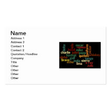 NATO Phonetic Alphabet (Dark Background) Business Card Template