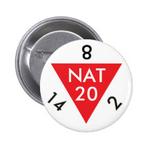 Natural 20 pinback buttons