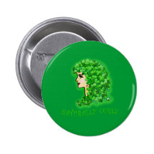 Naturally Curly! With Irish Shamrocks Buttons