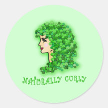 Naturally Curly! With Irish Shamrocks Sticker