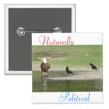Naturally Political 2 Pinback Buttons