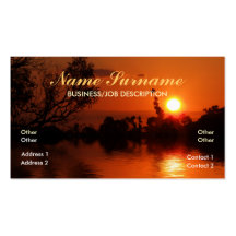 Nature Silhouette Sunset Reflections Business Card