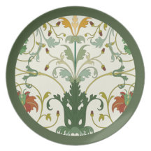 Nature Swirl Floral Pattern Plate Design