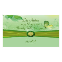 Natures Beauty With Butterfly, Green & Yellow Business Card Template