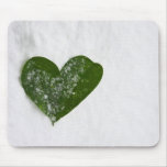 Nature's Winter Snow Romantic Heart of Love Mousemat