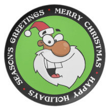 Naughty Black Santa is Making His List Plate