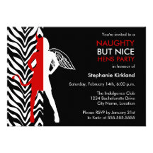 Naughty But Nice Hens Party / Bachelorette Party Personalised Invites