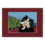 Naughty Cat & Christmas Angel | Christmas Card