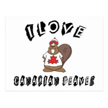 Naughty I Love Canadian Beaver Post Card