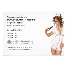 Naughty Nurse Bachelor Party Invites