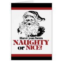 Naughty or Nice Santa Greeting Cards