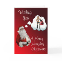 Naughty Santa Naugty Christmas Greeting Card