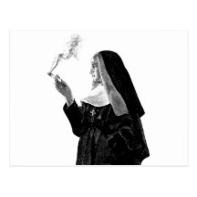Naughty Smoking Nun Postcards