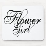 Naughy Grunge Script - Flower Girl Black Mousepads
