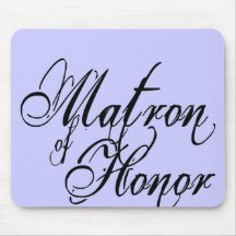 Naughy Grunge Script - Matron Of Honour Black Mousemats