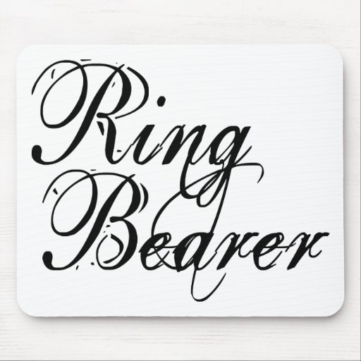 Naughy Grunge Script - Ring Bearer Black Mouse Pad
