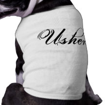 Naughy Grunge Script - Usher Black Dog Tee Shirt