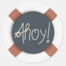 Nautical Ahoy Rope Text & Lifesaver Stickers