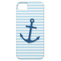 Nautical anchor on blue striped pattern hip trendy casemate cases